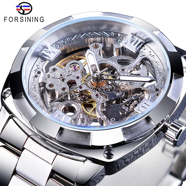 GMT1091-3 Forsining Модные Ретро Мужские автоматические механические часы Топ бренд класса люкс полностью золотой дизайн светящиеся стрелки часы Скелет - Цвет: GMT1091-3