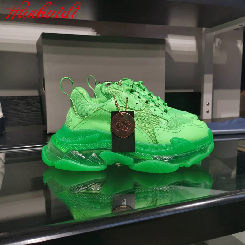 

Zapatillas de deporte de de moda para mujer, zapatos deportivos con aumento de fondo transparente, informales, parisinos,