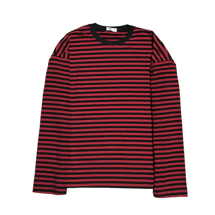 

Stripe T Shirts Women Medium-long Causal TShirt Thin O-neck Top Korean Streetwear Plus Size Women Clothes 2019 Clothes
