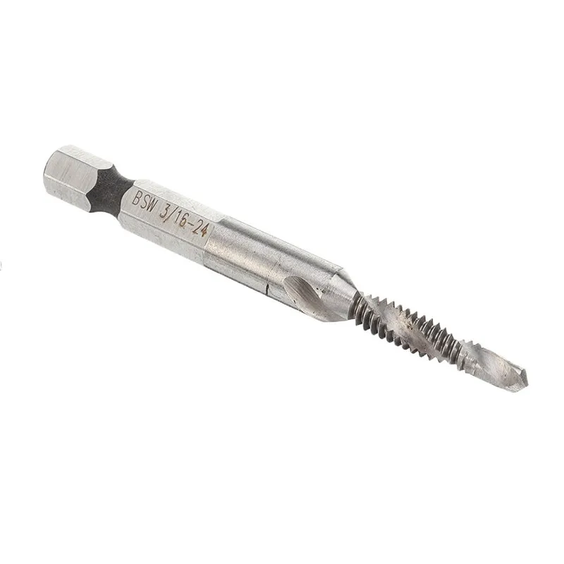 JUSTINLAU 1/8-3/8 дюйма BSW поток HSS комбинированное сверло Tap Bit 1/4 Inch Hex Shank Deburr зенкер |