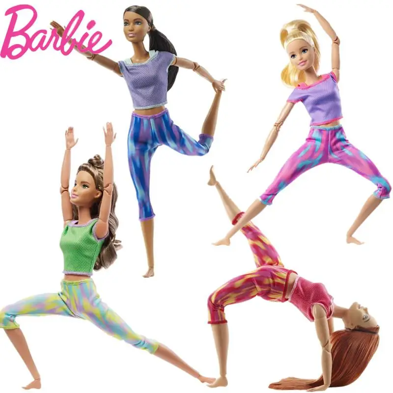 

NEW Original Barbie Sports Doll Made to Move Gymnastics Yoga Dolls with 22 Flexible Joints Girls Toys for Kids Brinquedos Toys