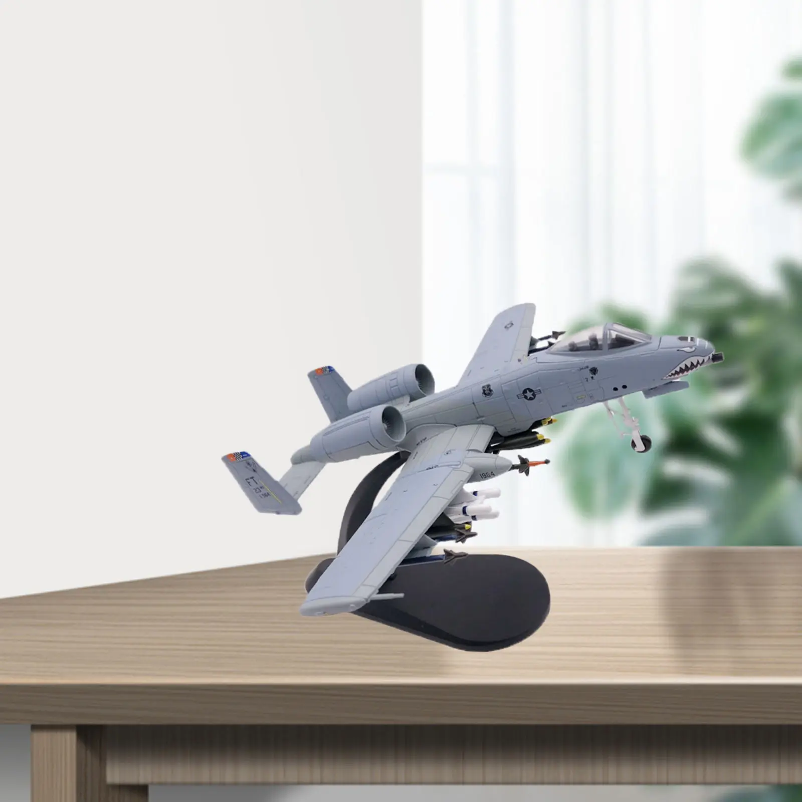 

Bonarty 1:100 Scale Diecast Fighter Toy, A-10 Attack Plane Aircraft Military Model for Boys Gift Home Decoration