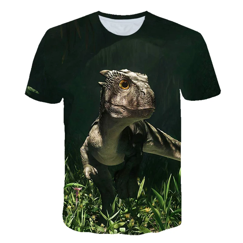 

2021 Boys T-shirt 3DT Animal Dinosaur Shirt Streetwear Short Sleeve Youth Sports Shirt Men's Casual Wear Summer New Top