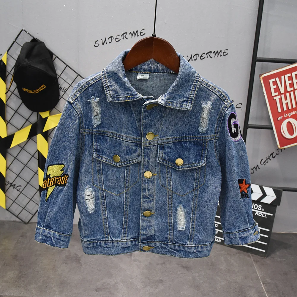 boys clothes baby denim jacket or Hooded sweater pants fashion outfit spring embroidery letter kids boy 2~7 yrs |