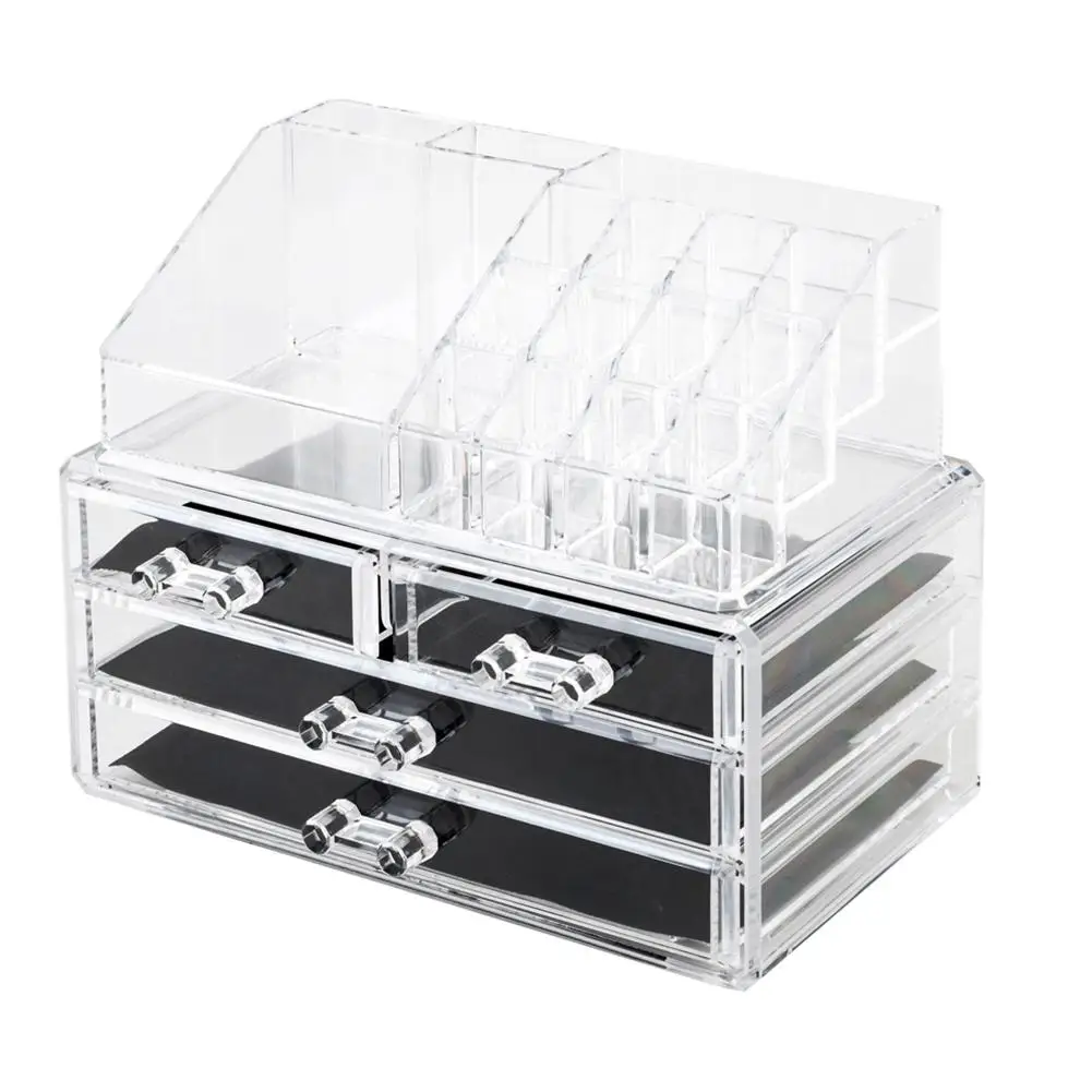 

Acrylic transparent Makeup Organizer Storage Boxes Make Up Organizer For Cosmetics Brush Organizer home Storage Drawers type