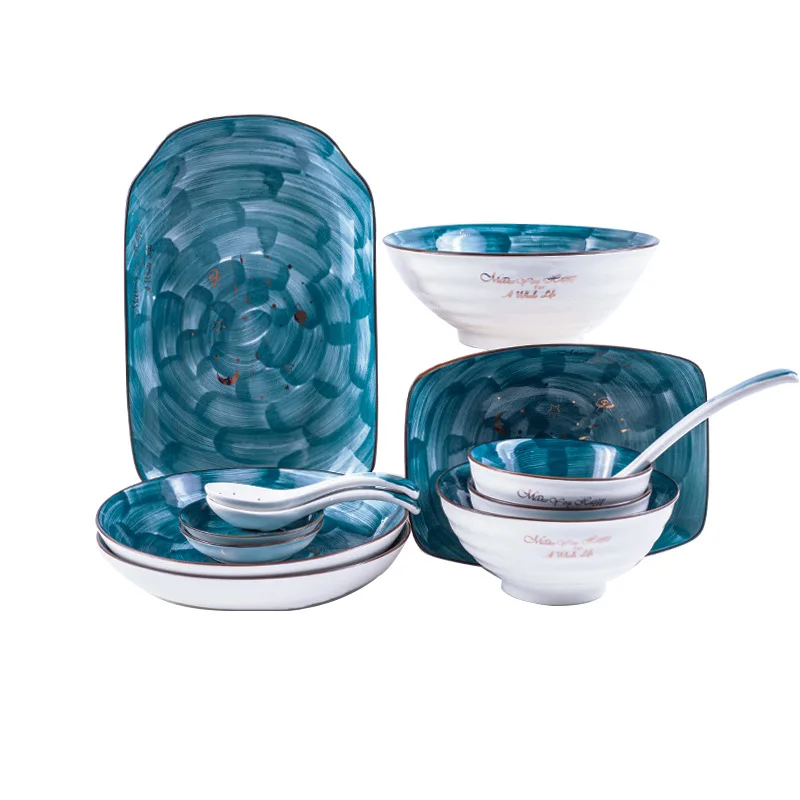 Посуда керамическая в скандинавском стиле столовая посуда с изображением