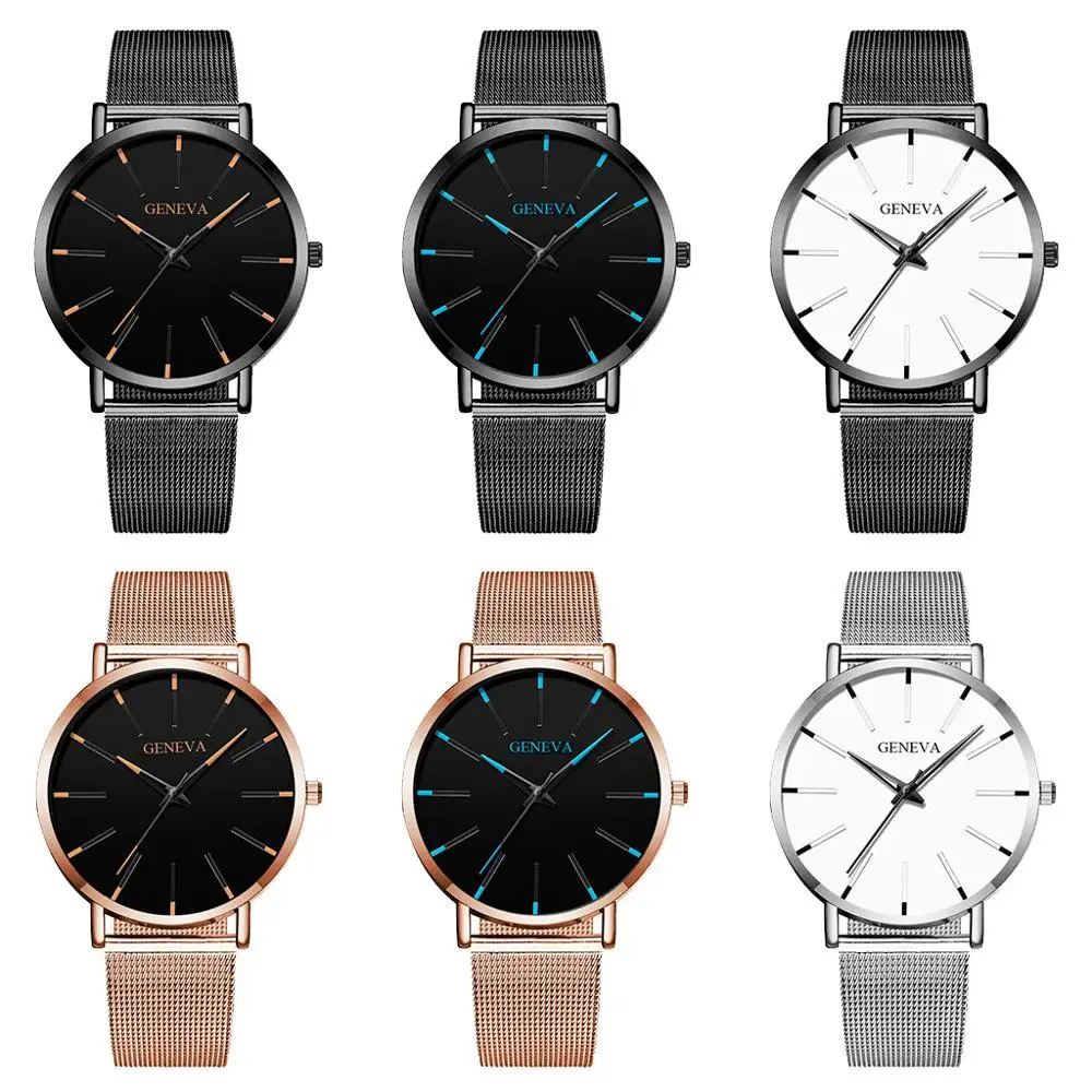 Модные черные золотые мужские часы 2019 люксовый бренд тонкие кварцевые наручные