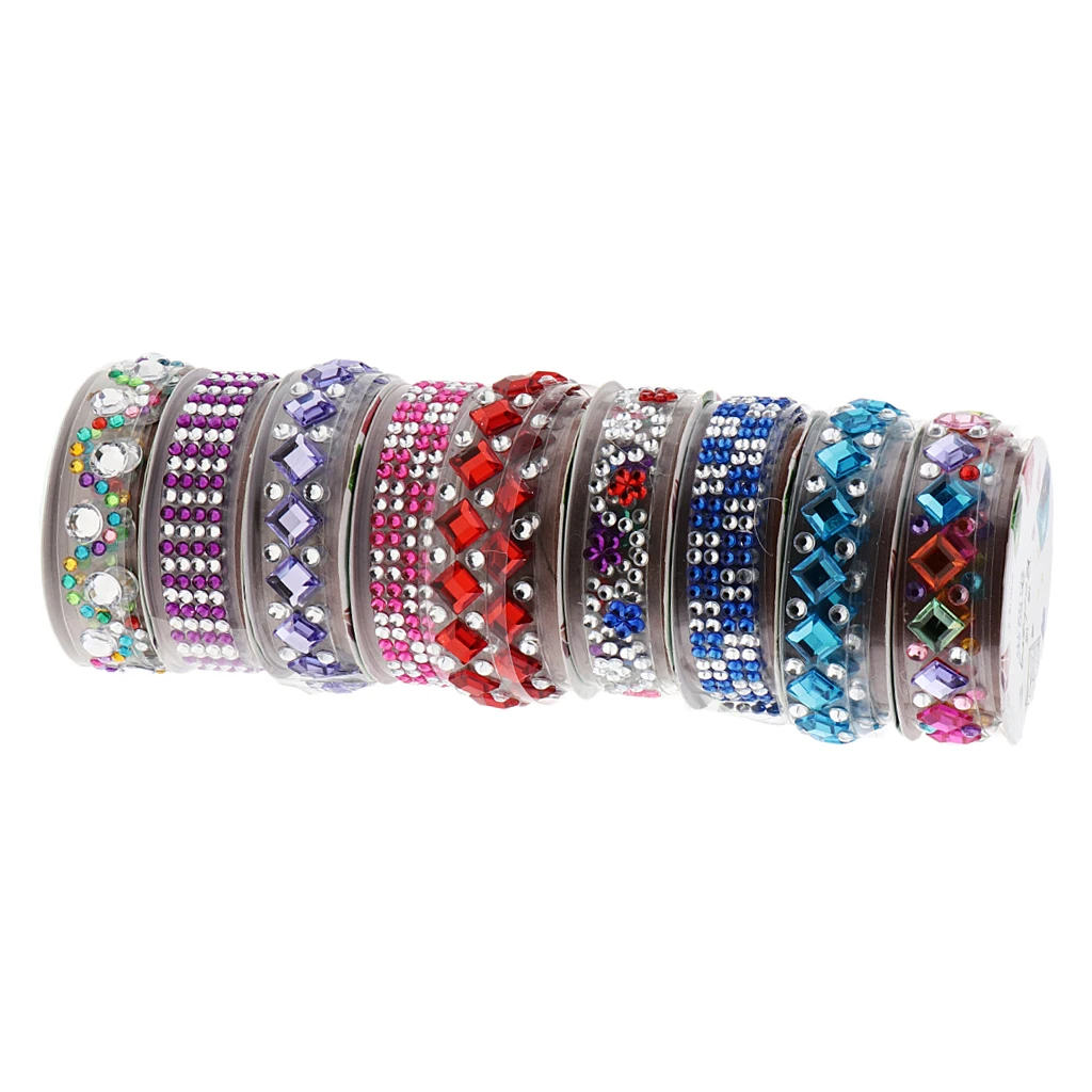 

6Roll Self - Adhesive Rhinestones Tape Crystal Bling Stickers Diamante Sticker