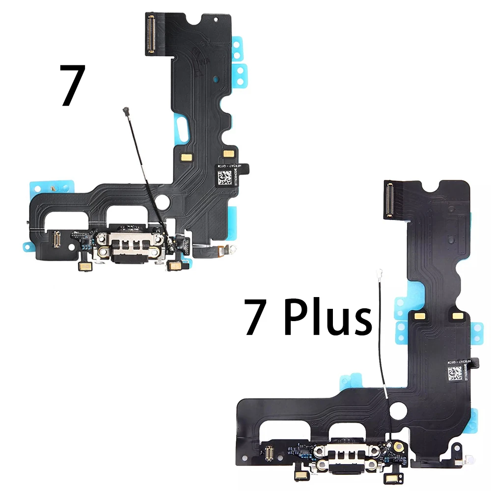 FOR IPHONE 7 PLUS CHARGING PORT REPLACEMENT PART CHARGING PORT MICROPHONE HEADPHONE JACK FLEX CABLE BLACK