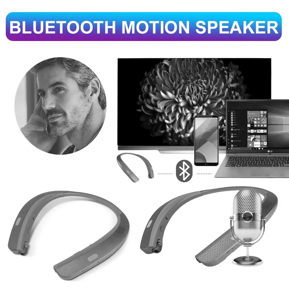 Gray Bluetooth динамик креативный шейный подвесной звуковой ящик портативный Bluetooth работающий музыкальный динамик Bluetooth переносной динамик - Цвет: Gray
