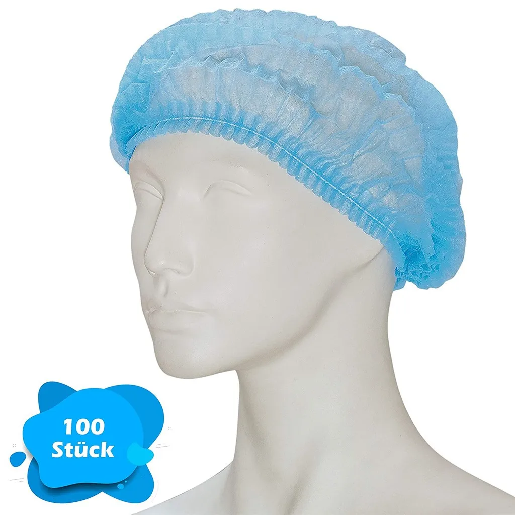 Одноразовая однотонная шляпа унисекс сетка для волос белая коробка из 100 шт.