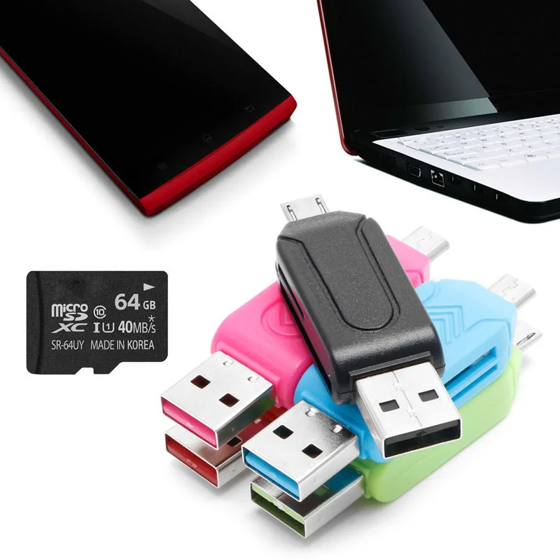 2 в 1 Micro USB 0 OTG SDXC TF памяти SD кард ридер для смартфона android пк|memory card reader|card reader for pccard |
