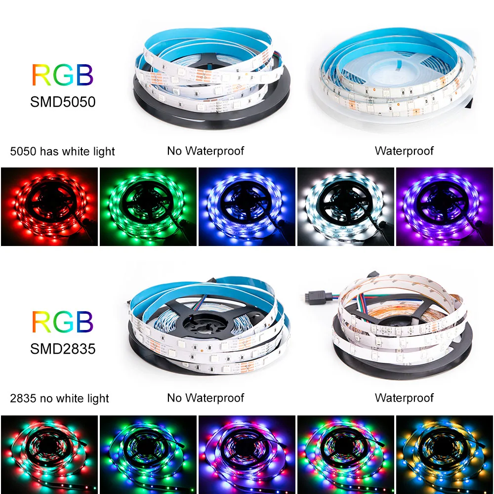 Светодиодный светильник RGB 5050 SMD 2835 гибкая лента fita светодиодный светильник RGB 5 м 10 м 15 М лента диод DC 12 В+ пульт дистанционного управления+ адаптер
