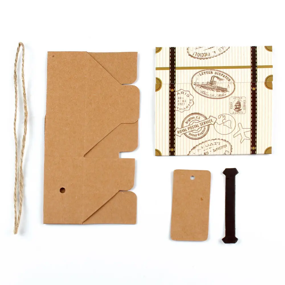 Винтажный Бумажный Подарочный мини чемодан конфетный чехол для путешествий