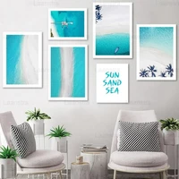nordic posters blue sea beach seascape canvas prints painting wall decor pictures modern wall art for living room bedside decor
