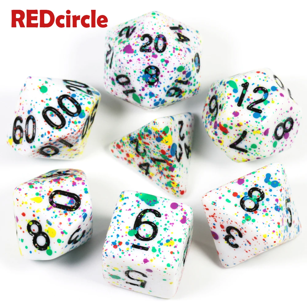 7 шт./компл. многогранные игральные кости с сумкой игры TRPG для на доску под глаза DnD