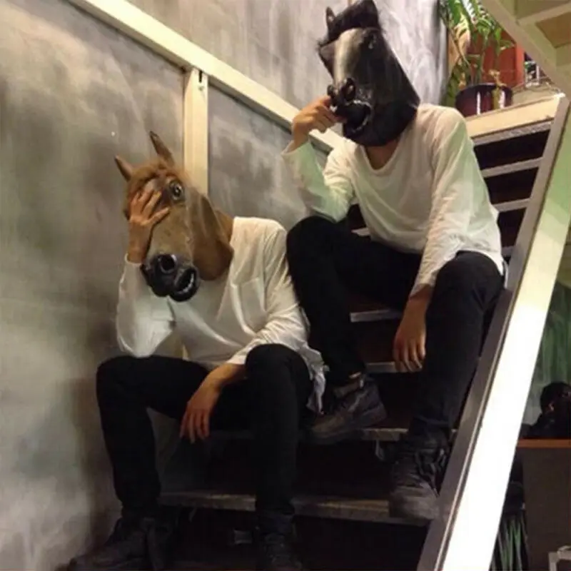 В виде лошадиной головы маски для костюмированной вечеринки латексный головной