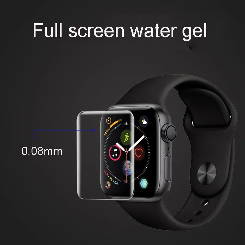 10D водная пропитанная гелем пленка(не стекло) для Apple Watch 38 мм 42 мм 40 мм 44 мм серия 4 3 2 1 крышка для телефона, которая полностью закрывает переднюю часть изогнутой кромки протектор экрана
