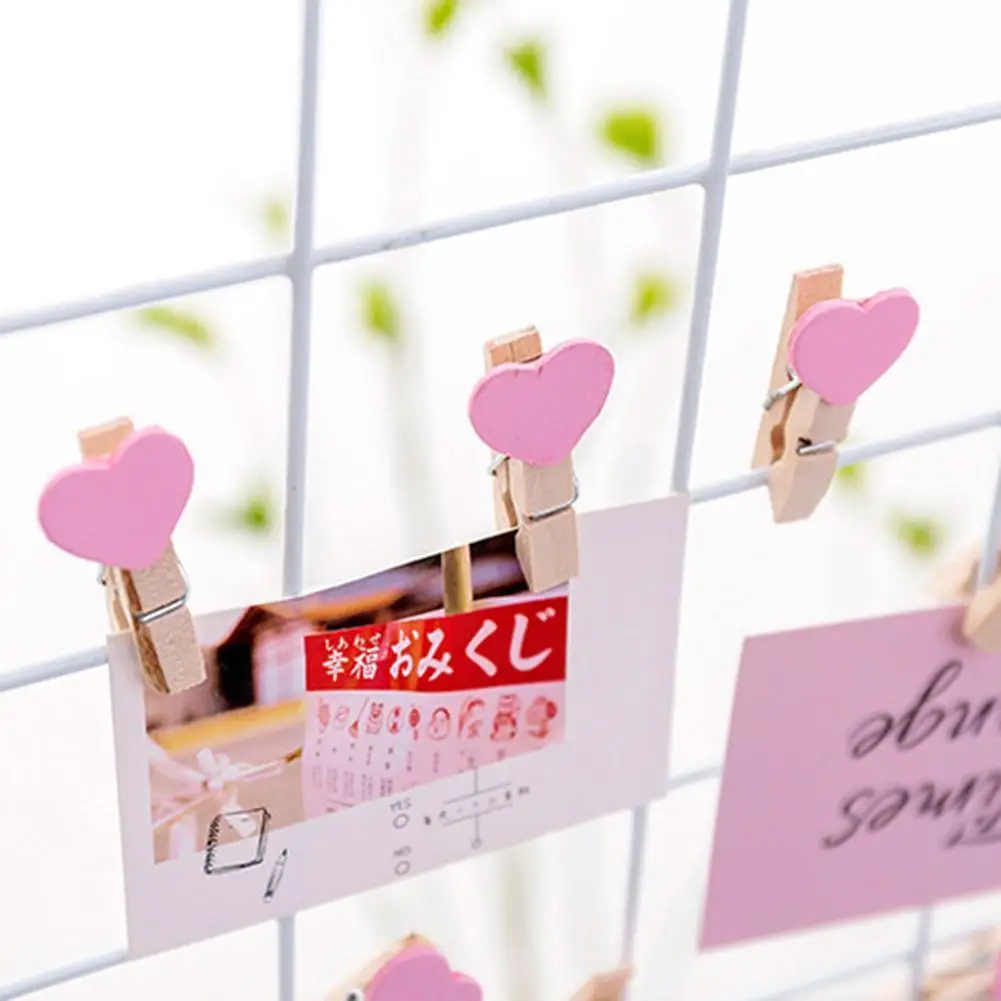 

40PCS Mini Hearts Wooden Clip New Year Party Decoration Wall Love Wall Home Photo Decoration Clip DIY Craft Decoration Room V2T3