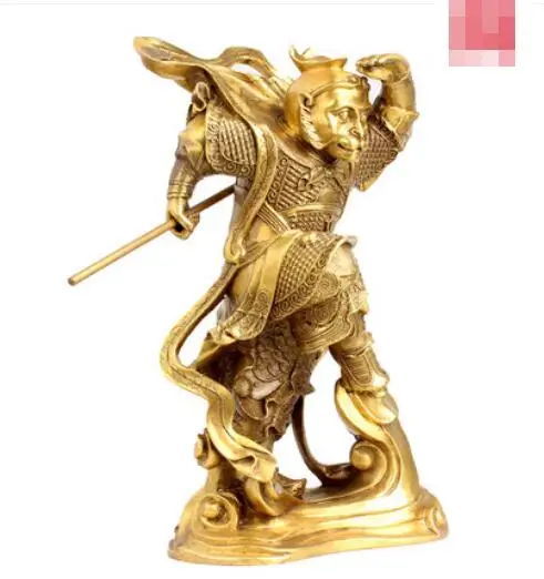 Латунь Qitian великое святое место статуя короля обезьяны Бронзовая Статуя Будды 12