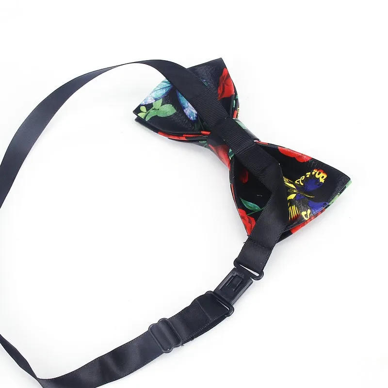 Модный Мужской винтажный галстук-бабочка из искусственной кожи Женский Галстук