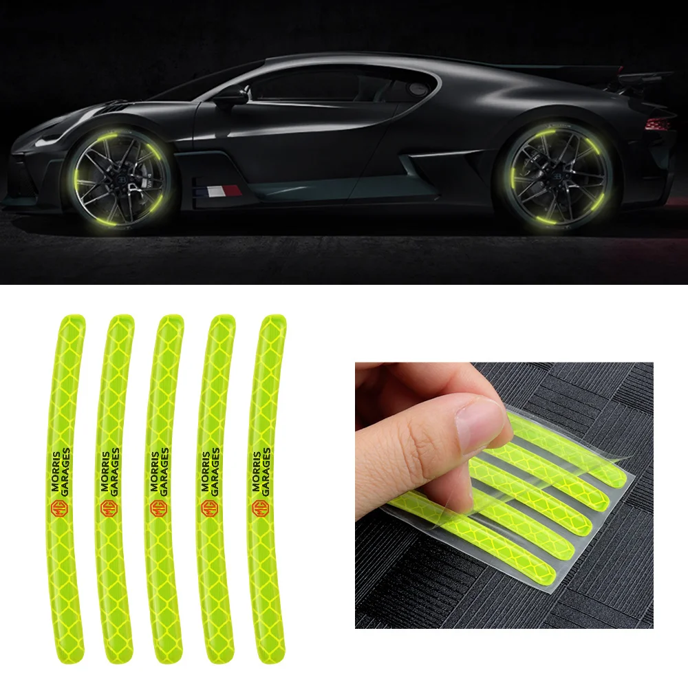 

5PCS Car Rim Sticker Wheel Hub Reflective Decal Decoration for MORRIS GARAGES MG ZS GS 3 5 6 7 350 550 996R 90S 995 ZT HS ZR SW