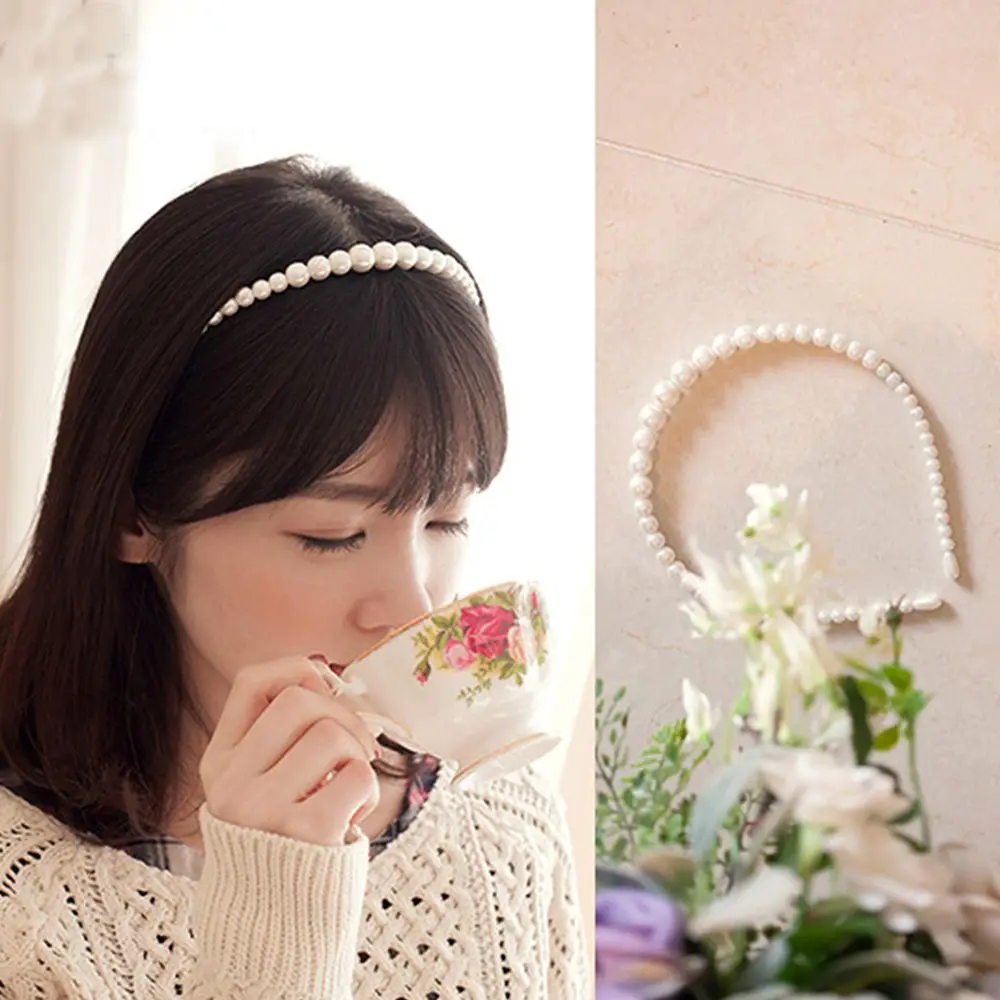

1PC Luxury Big Pearl Headband Women Bow Sunflower Hoops Girls Hair Accessories Fashion Jewelry accesorios para el cabello mujer