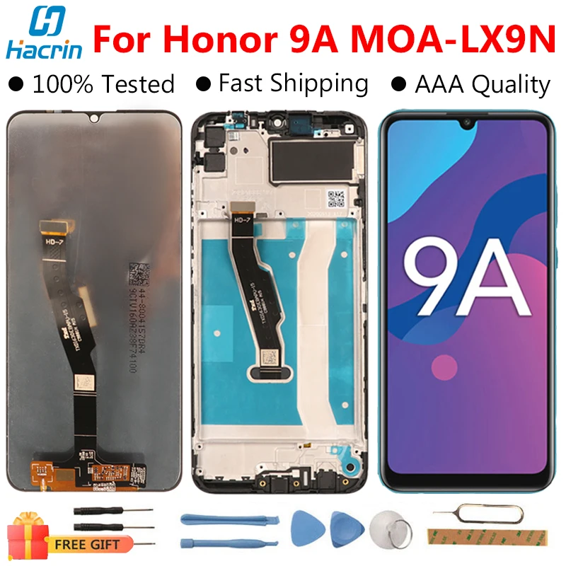 ЖК дисплей для Honor 9A MOA LX9N сенсорный экран с рамкой дигитайзер в сборе сменный 9