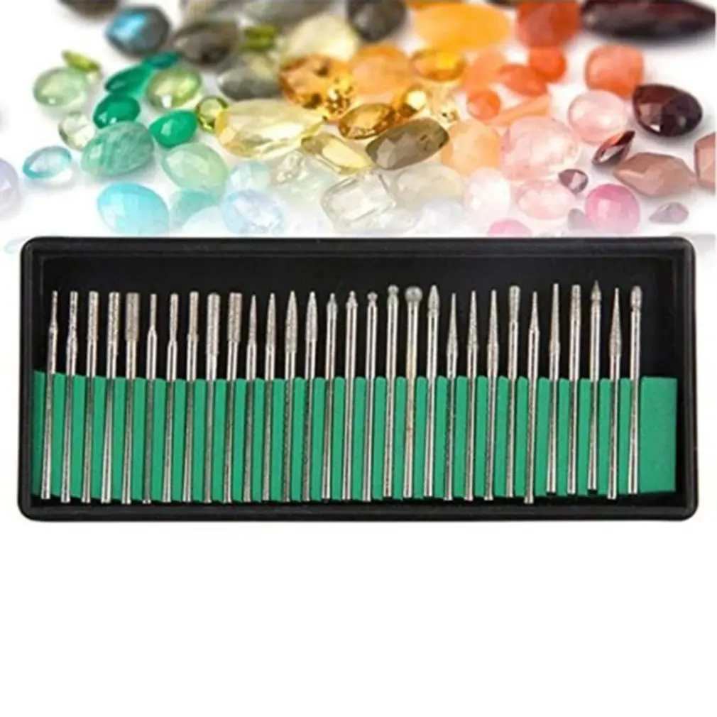 

30PCS Diamond Grinding Head Grinding Needle Set Engraving Drill Bits Practical Portable Durable Tools