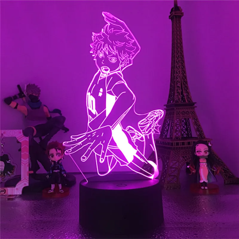 

3d Lamp Anime Haikyuu Hinata Shoyo Figure for Kids Child Bedroom Decor Nightlight Rgb Colorful Desk Led Night Light Manga Gift