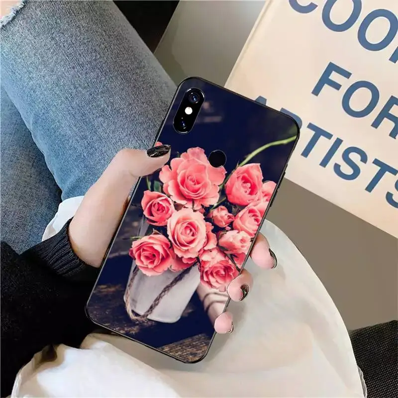 

Pink Purple Peony Flower Phone Case For Xiaomi Redmi note 7 8 9 t max3 s 10 pro lite