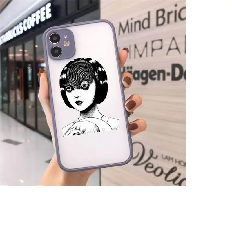 

Junji Ito Collection Tees Horro Phone Case Matte transparent For Gray iPhone 12 Mini 11 Pro XR XS Max 7 8 Plus X Back Cover
