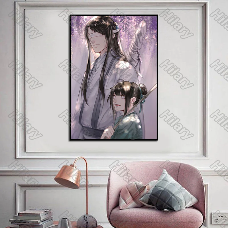 

Poster Anime Blind Swordsman Girl Canvas Painting Wall Art Nature Home Decoration for Living Room and Bedroom Frameless Style