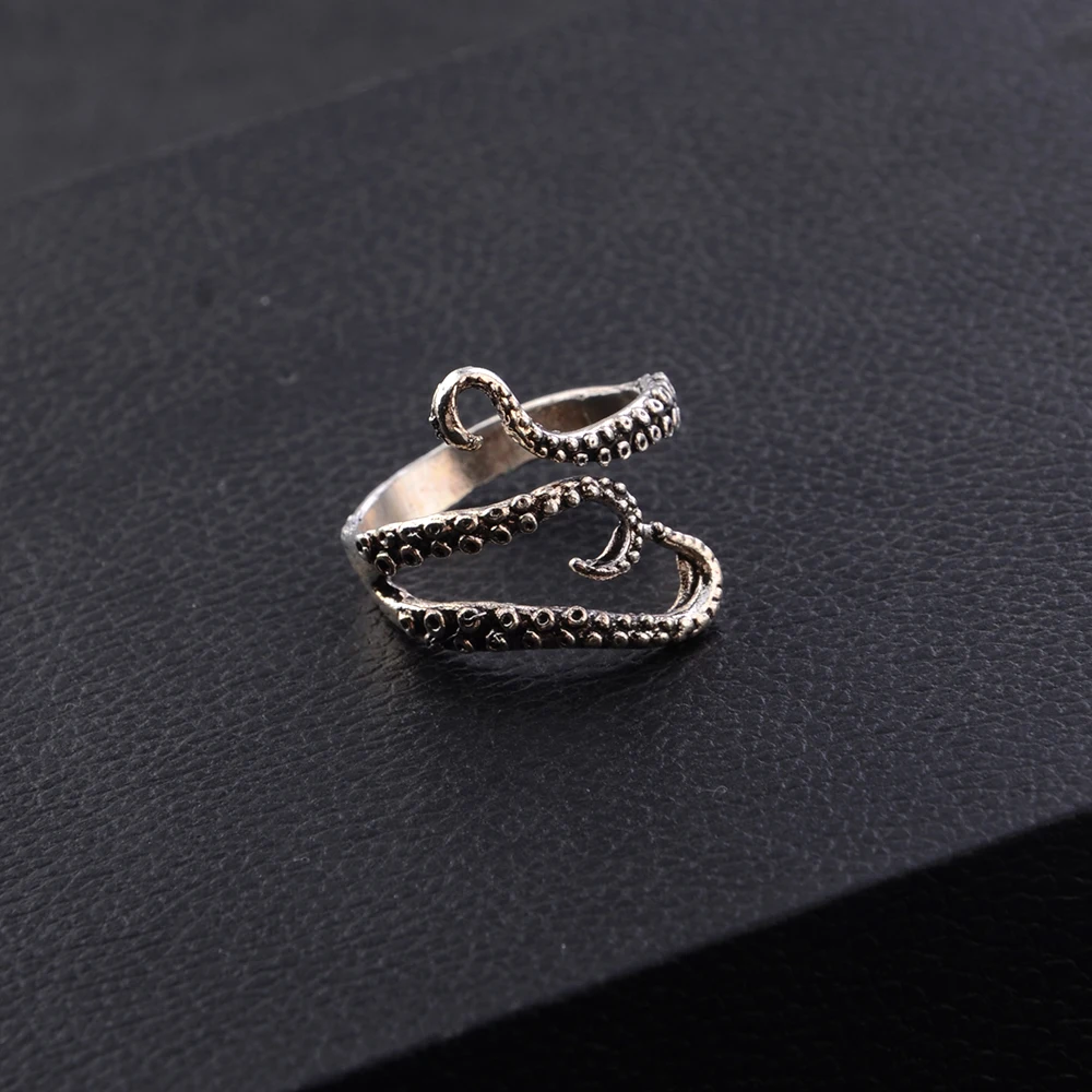 SINDLAN Boho Retro Antique Ring Adjustable Octopus Rings for Women Cool Fashion Finger Ornaments European Style Jewelry | Украшения и