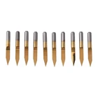 Гравировальное долото ABSF, 10 шт., 0,1 мм, V-образный наконечник резца, Вольфрамовая сталь, титановое покрытие, плоское дно, острый режущий роторный инструмент