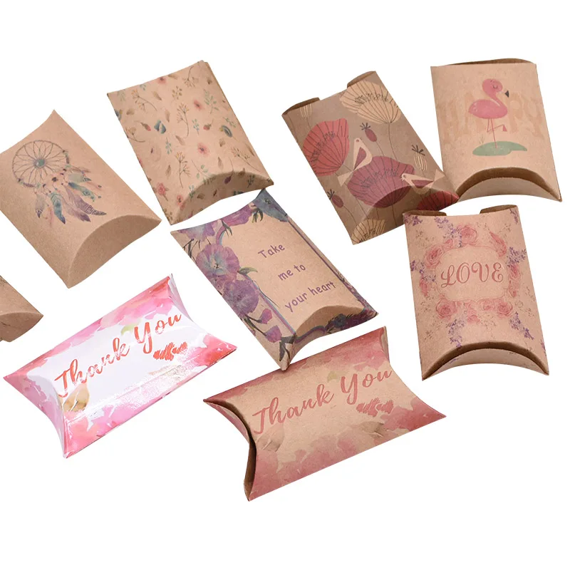 20 шт коробка конфет крафт-бумага форма подушки подарочные сумки Сделай Сам