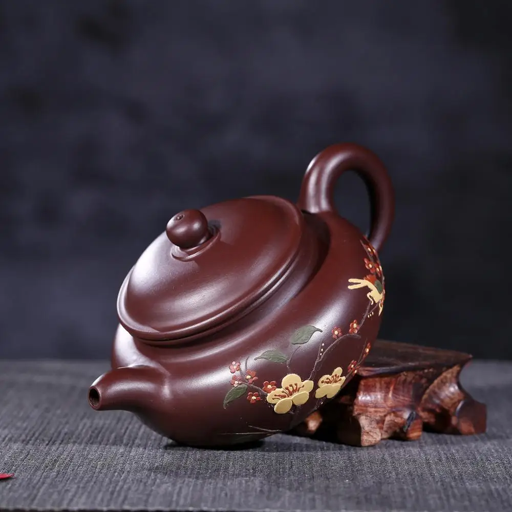 full handmade tea pot handpainted bird antique style authentic yixing zisha original ore kungfu pot of tea on sales zhu clay new