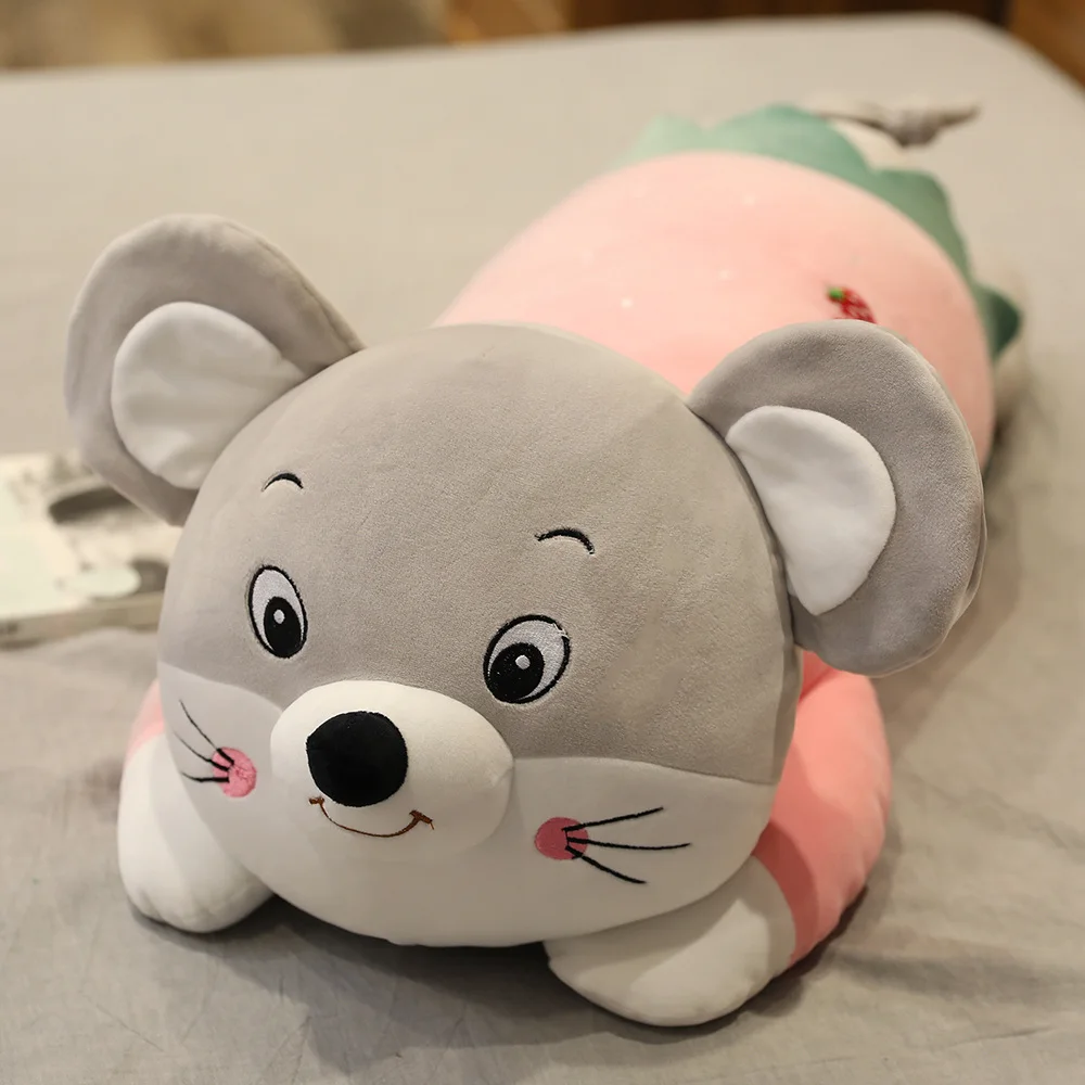gray strawberry Имитация растения Фрукты крыса Подушка ананас плюшевые игрушки чучела клубника мышь мягкий прекрасный подарок для девочки подушка в виде еды фрукты игрушки - Цвет: gray strawberry