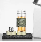 Curge Стекло Чай Кубок кружки с крышкой Чай Infuser стеклянный, с двойными стенками чашка для Кофе бутылка-термос для стакан для воды Стекло бутылка для воды