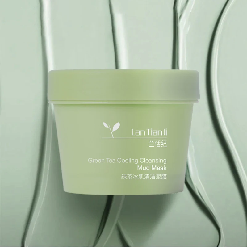 

Tea Green Face Mask Deep Cleaning Removal Blackheads Mud Mask Anti-Shrink Pores Acne Scar Exfoliate Face Skin Care