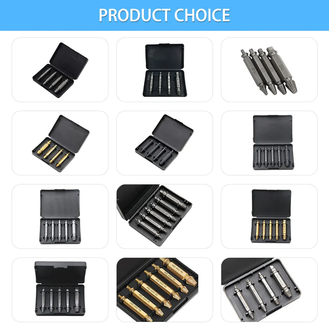 

Damaged Screw Extractor Drill Bit Set Stripped Broken Screw Bolt Remover Extractor Easily Take Out Demolition Tools 4/5/6 pcs