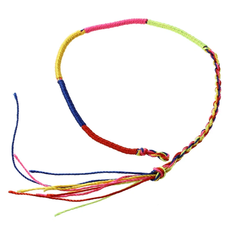9 x Hippie Style Colorful Braided Friendship Bracelets Thread Prayer Bracelet Random Color--Textured | Украшения и аксессуары
