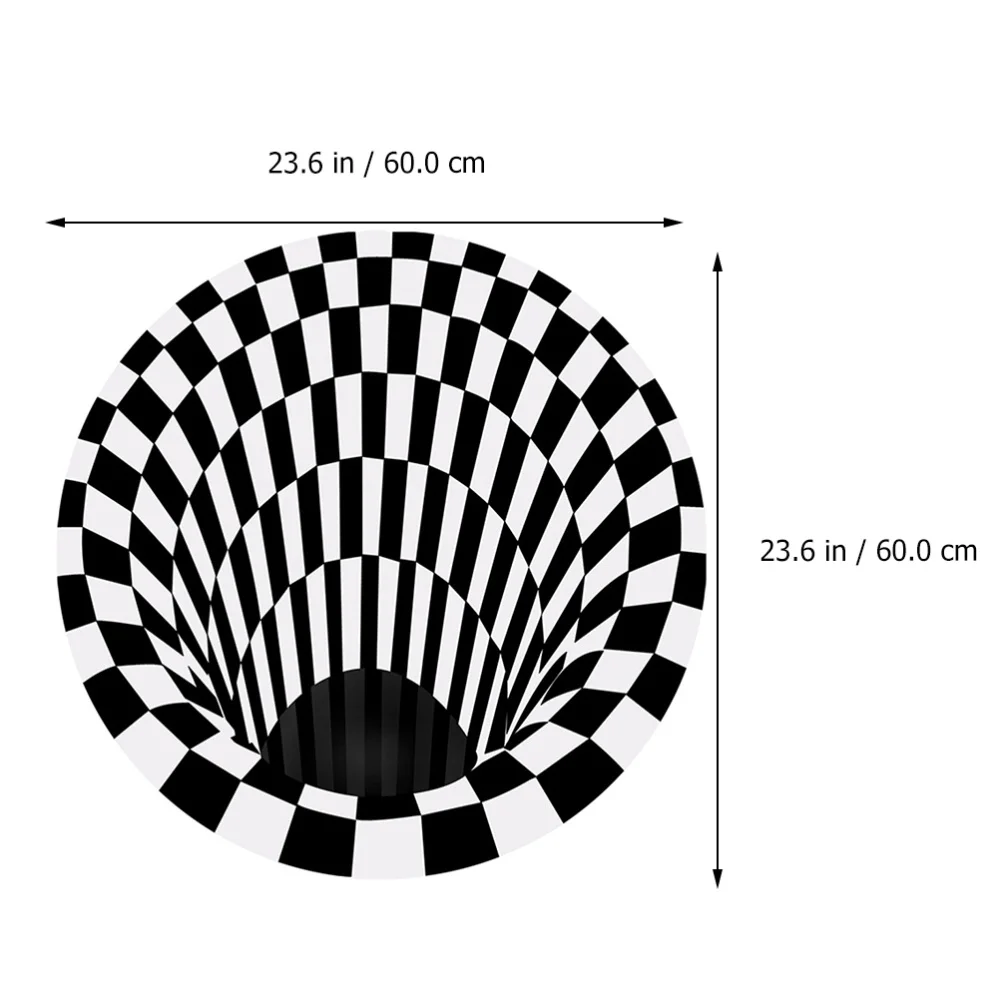 

Round Area Rug Home Decor Use Not-Slip Floor Mat 3D Visual Illusion Rug