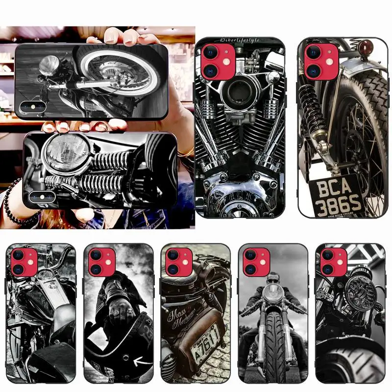 

YJZFDYRM Hot Vintage Motorcycle Bling Cute Phone Case for iPhone 11 pro XS MAX 8 7 6 6S Plus X 5S SE 2020 XR case
