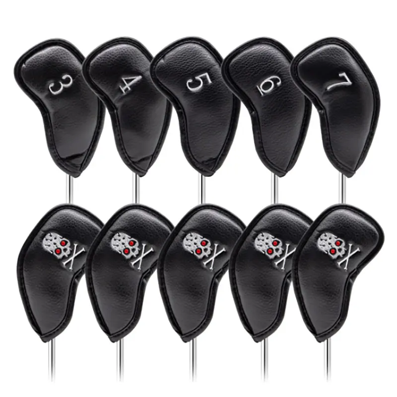 

Golf Irons Cover Ions Clubs PU Leather Skull Golf Headcover Golf Accessory
