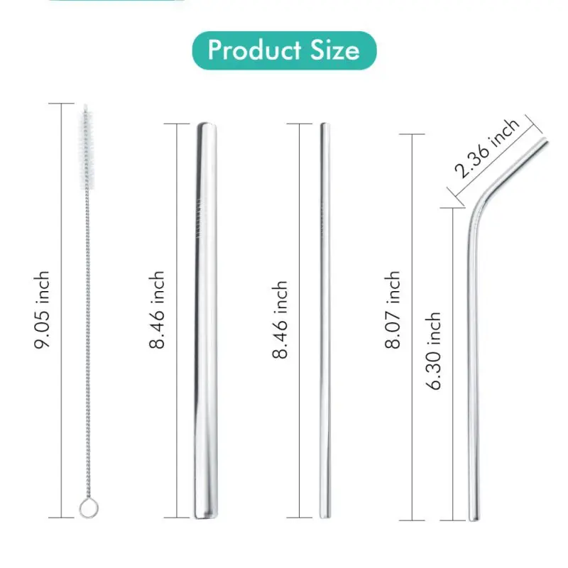 4pcs Stainless Steel Нержавеющая сталь питьевые соломинки телескопическая металлическая соломинка с кисточкой портативный ящик для хранения Многоразовые трубочки аксессуары для кухонного бара - Цвет: 4pcs Stainless Steel