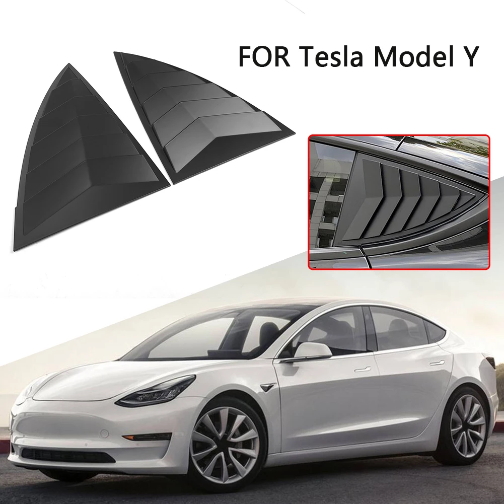 2pcs Rear Window Triangle Shutters Shade Blinds Decoration Cover Car Styling for Tesla Model Y Auto Exterior Accessories | Автомобили и