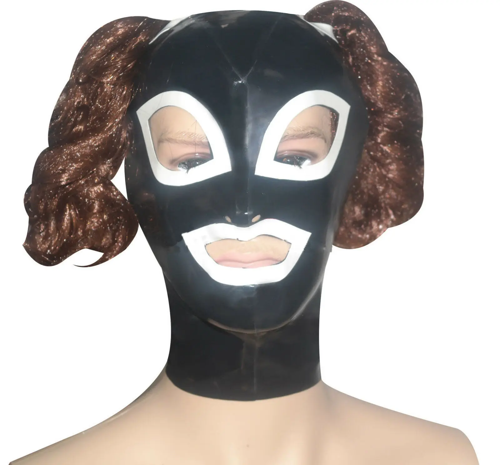 Купи Латексная резиновая маска-капюшон Gummi 0, 4 мм костюм-кошка унисекс Одежда для вечеринок маска БДСМ секс Фетиш мужские Фетиш Секс-игры БДСМ за 1,680 рублей в магазине AliExpress
