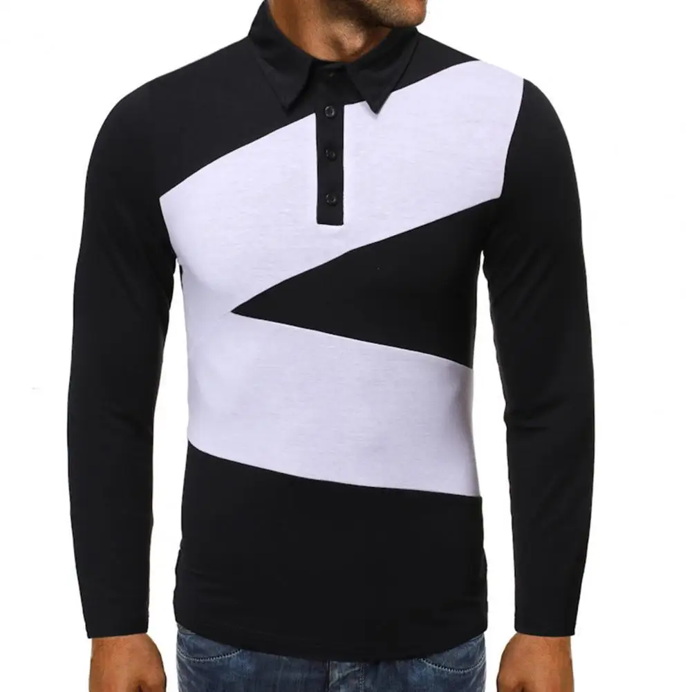

Men's Base Shirt Long Sleeve Fine Workmanship Anti-shrink Polo Shirt Slim Fit Casual Business Washable Shirt for Autumn Winter