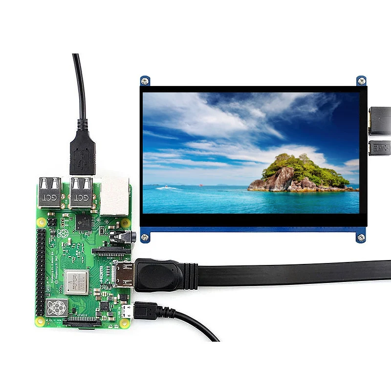 

7 Inch Touch Screen 1024x600 Resolution LCD Display HDMI TFT Monitors Compatible for Ubuntu / Kali / WIN10 loT Raspberry Pi